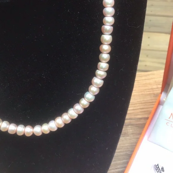 ❤️Day NEW Mandarin Cultured Pink Pearl Necklace & Earrings Set - Picture 6 of 12